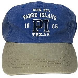 Padre Island Blue and Tan Adjustable Beach Cap by WorldWide Sportswear